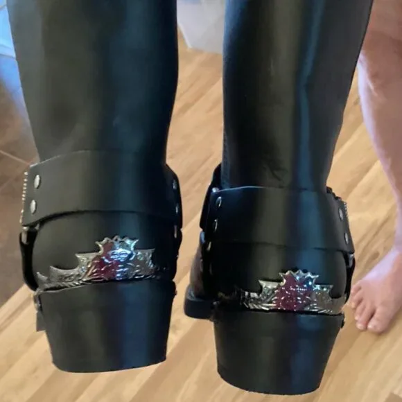 Dingo Black Leather Men's Motorcycle Boots NWOT Sz. 11 - Picture 4 of 4